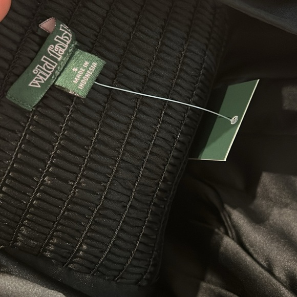 Black satin fit and flare boned bodice mini dress small new with tags - Picture 7 of 7